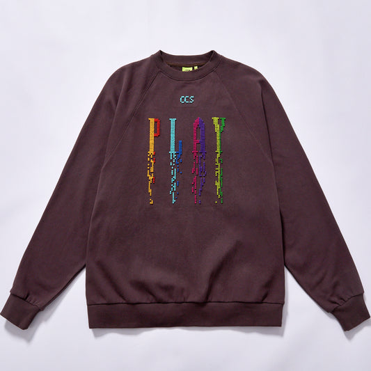 Custom Logo colorful gradient dripping letter print sweatshirt streetwear letter print layering sweatshirt drop shoulder loose oversized fit crew neck pullover daily casual commute
