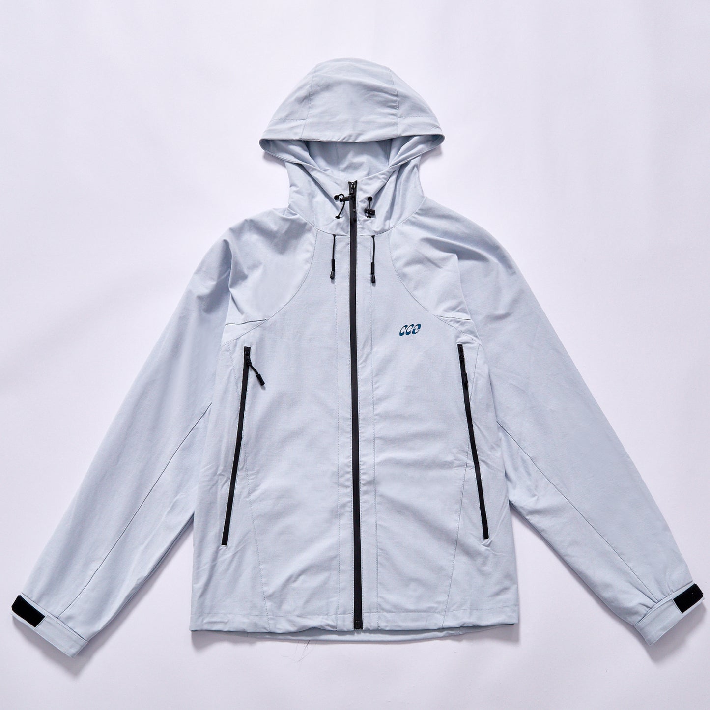 Customized breathable quick dry outdoor shell jacket  techwear casual transitional windproof jacket  adjustable drawstring hood with cord locks lightweight windproof outerwear