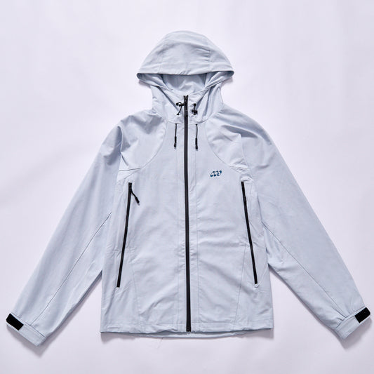 Customized breathable quick dry outdoor shell jacket  techwear casual transitional windproof jacket  adjustable drawstring hood with cord locks lightweight windproof outerwear