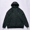 trending oversized streetwear panel layered pullover hoodie drop shoulder loose fit plain layering hoodie city walk