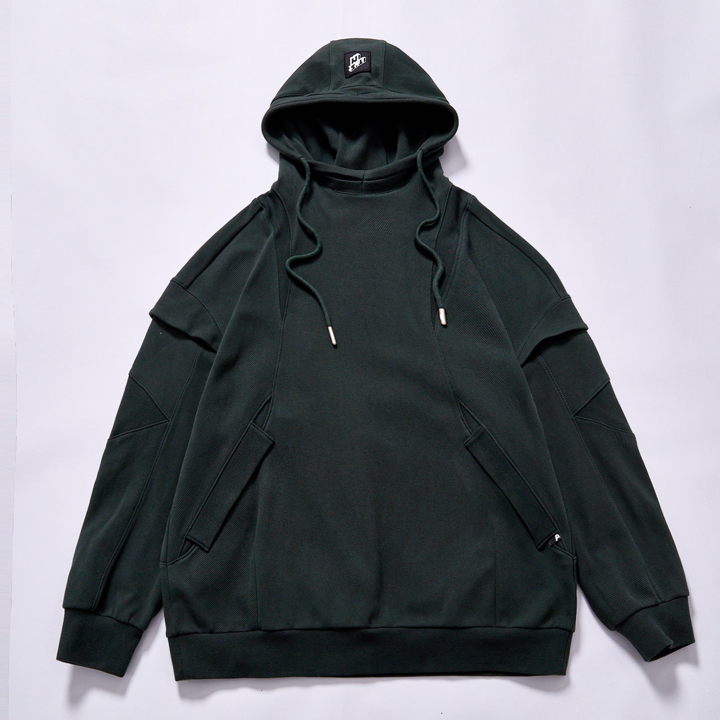 trending oversized streetwear panel layered pullover hoodie drop shoulder loose fit plain layering hoodie city walk