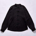 custom factory bulk chinese style stand collar fleece top relaxed regular fit chinese style shirt cultural streetwear