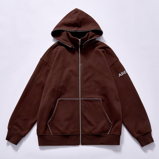 Custom popular street sweatshirt full zip hoodie zip up sweatshirt heavy french terry daily casual hoodie daily commute outfit