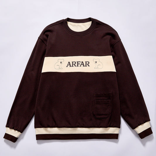 bulk wholesale crew neck pullover drop shoulder relaxed fit unisex loose two tone fleece top