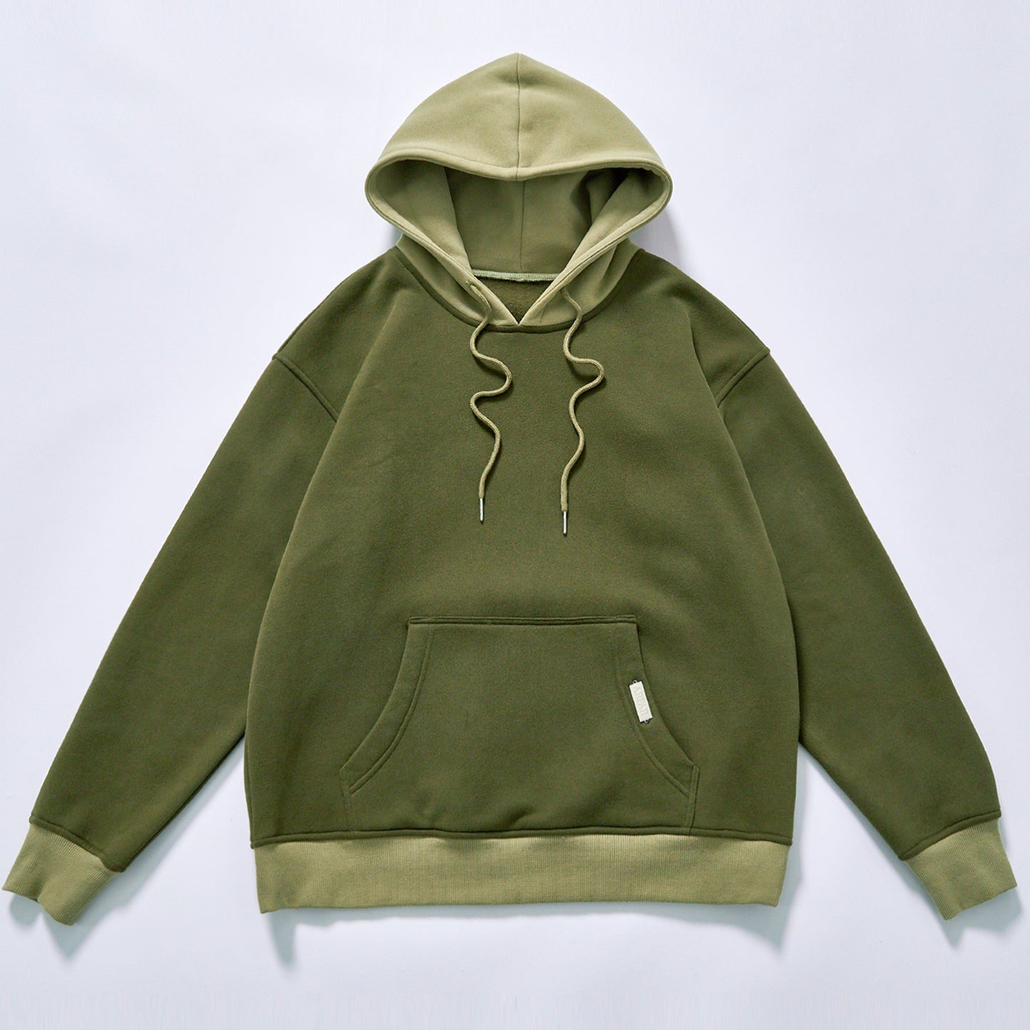hot selling drawstring kangaroo pocket fleece top drop shoulder relaxed fit unisex loose vintage street hoodie city walk couple matching set
