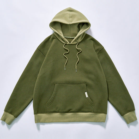 hot selling drawstring kangaroo pocket fleece top drop shoulder relaxed fit unisex loose vintage street hoodie city walk couple matching set