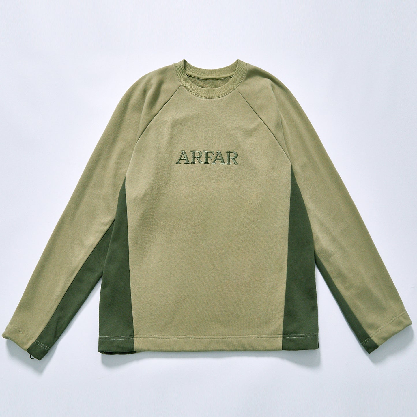 bulk wholesale custom logo long sleeve tee drop shoulder raglan cut loose color block street long sleeve top outdoor hiking camping outfit