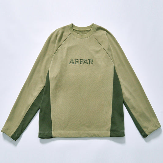 bulk wholesale custom logo long sleeve tee drop shoulder raglan cut loose color block street long sleeve top outdoor hiking camping outfit