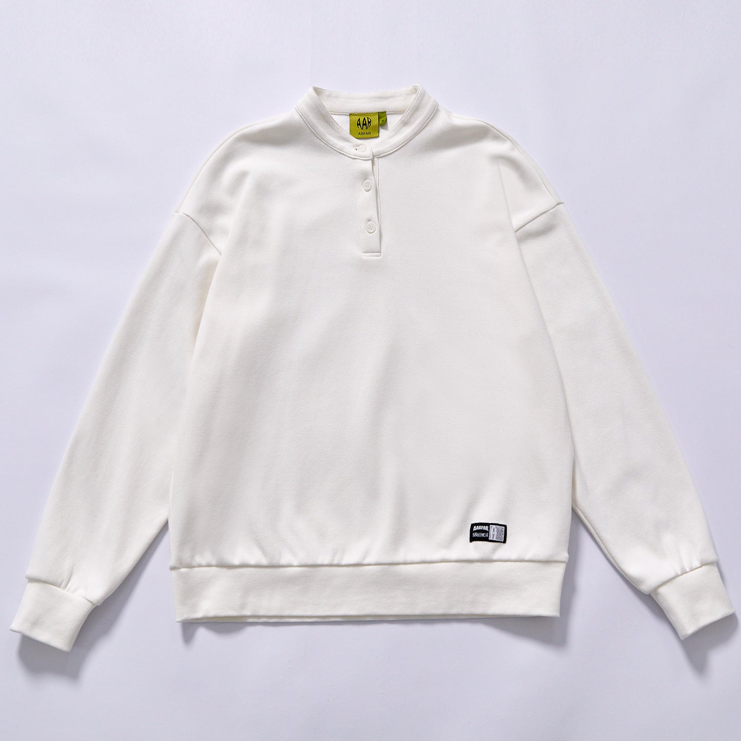 hot selling custom  logo bottom woven label plain long sleeve sweatshirt rib elastic cuffs & bottom hem drop shoulder oversized relaxed fit unisex loose basic street fleece sweatshirt smart casual commute wear