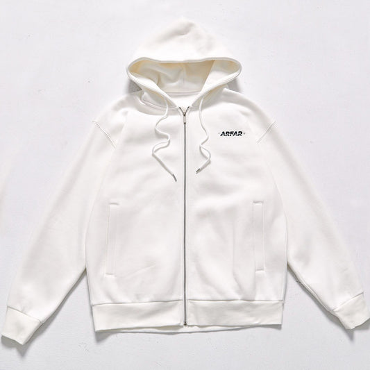 factory direct custom logo relaxed fit basic layering zip up hoodie rib elastic cuffs & bottom hem drop shoulder oversized relaxed fit spring autumn everyday layering outer coat city walk couple matching set