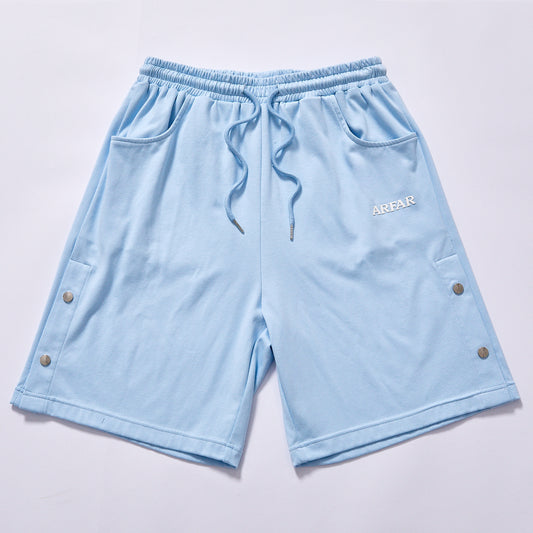 bulk wholesale custom logo elastic drawstring waist fleece knee length track shorts double stitched leg hem summer breathable street sport bottoms leisure sweat shorts