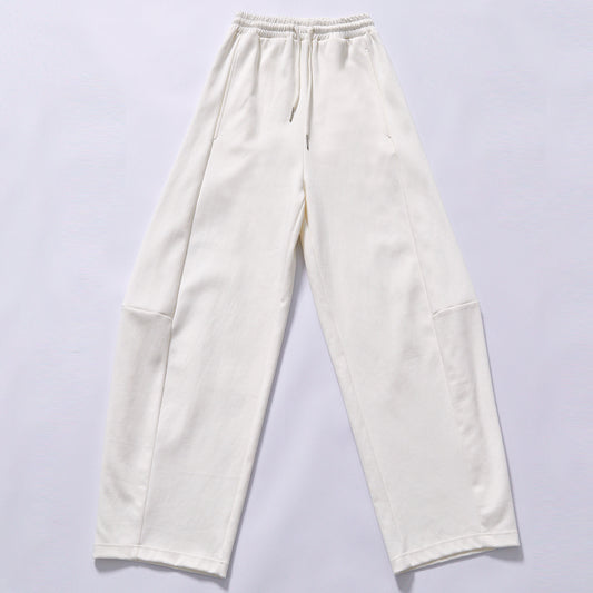 hot selling wide leg sweatpants elastic waist drawstring wide leg sweatpants loose relaxed fit inner seamless stitching Wide double layered high elastic rib waistband