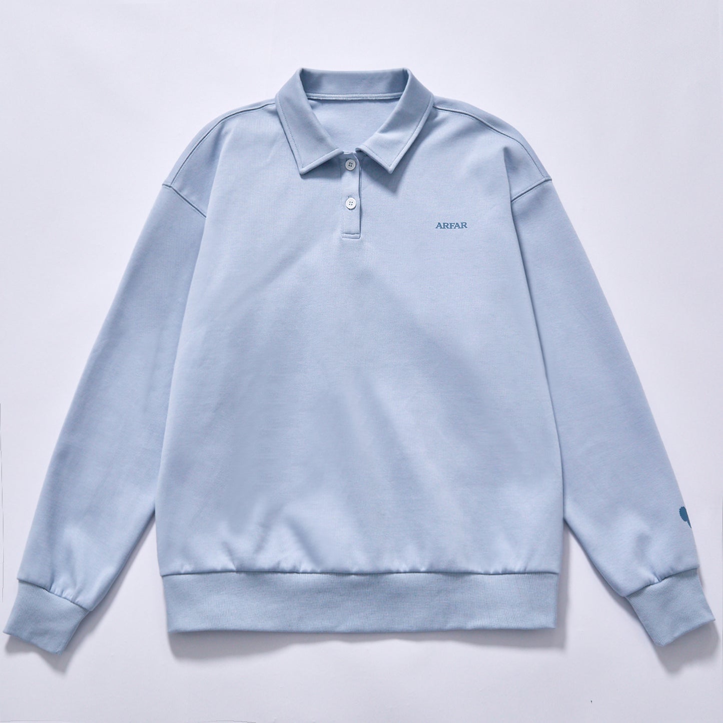 Custom logo hot selling polo collar sweatshirt long sleeve lapel polo neck sweatshirt two button placket cotton fleece long sleeve casual sports top cotton sweatshirt breathable business casual pullover