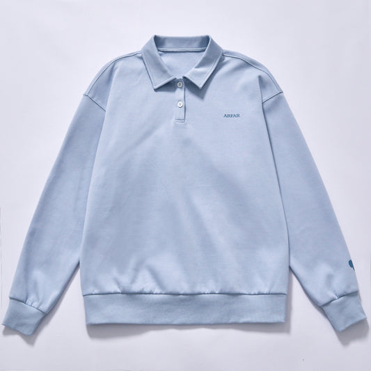 Custom logo hot selling polo collar sweatshirt long sleeve lapel polo neck sweatshirt two button placket cotton fleece long sleeve casual sports top cotton sweatshirt breathable business casual pullover