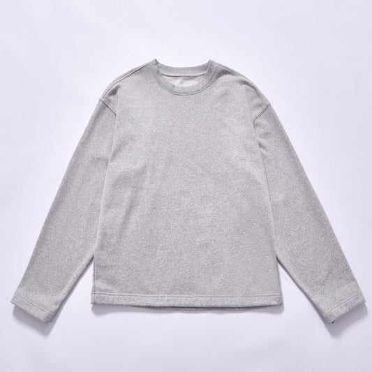 hot selling basic long sleeve tee men essential crew neck undershirt round neck long sleeve  relaxed fit double stitched hem fitted cuffs wrinkle resistant heather grey cotton long sleeve crew neck t shirt spring autumn layering outfit winter custom logo