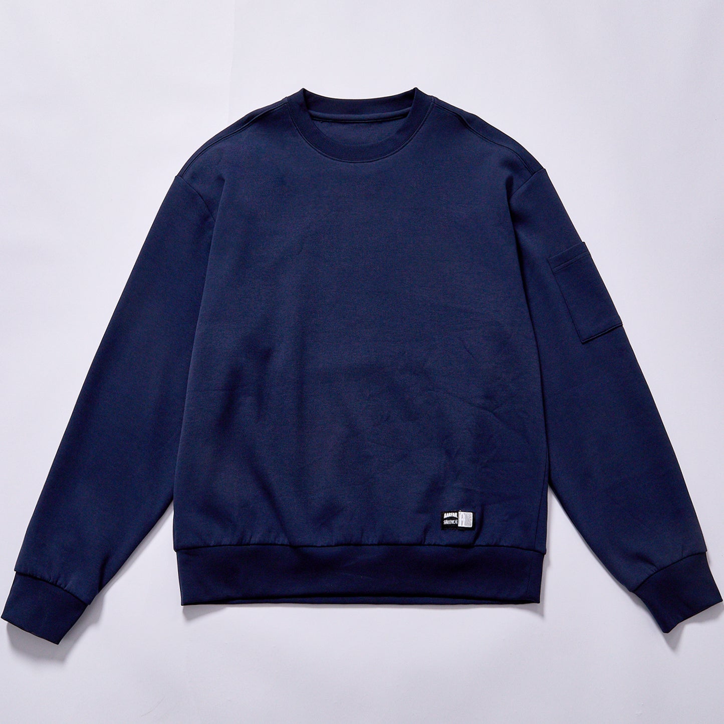custom hot selling crew neck sweatshirt men navy casual pullover round neck long sleeve sweatshirt french terry pullover plain casual jumper men everyday outer top transitional daily wear top daily commuting