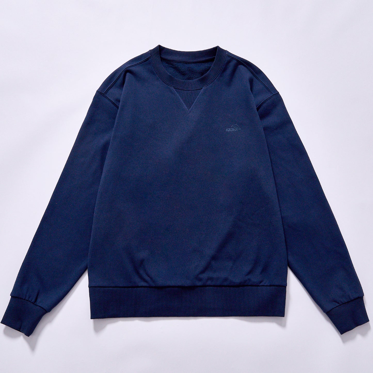 custom logo navy crew neck plain sweatshirt crew neck minimal embroidered oversized sweatshirt Loose Oversized Rib Trim Heavy Cotton Unisex Casual Pullover