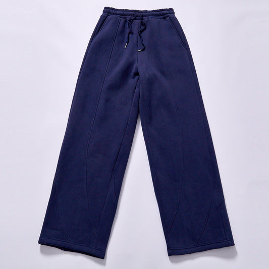 custom logo best selling men navy wide leg sweatpants curved seam baggy joggers straight leg jogging pant navy cotton wide leg sweatpants city walking daily commute