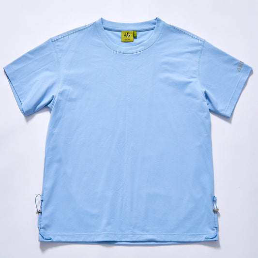 custom light blue men plain cotton t adjustable hem drawstring relaxed casual crew neck t shirt outfits jogging street leisure home