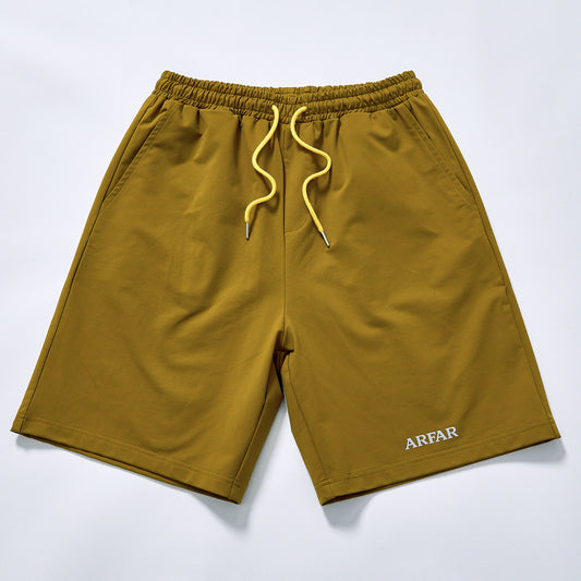 Custom elastic waist relaxed knee quick dry sports shorts woven lightweight drawstring summer outdoor walking shorts woven sports knee length shorts unning gym fitness hiking camping