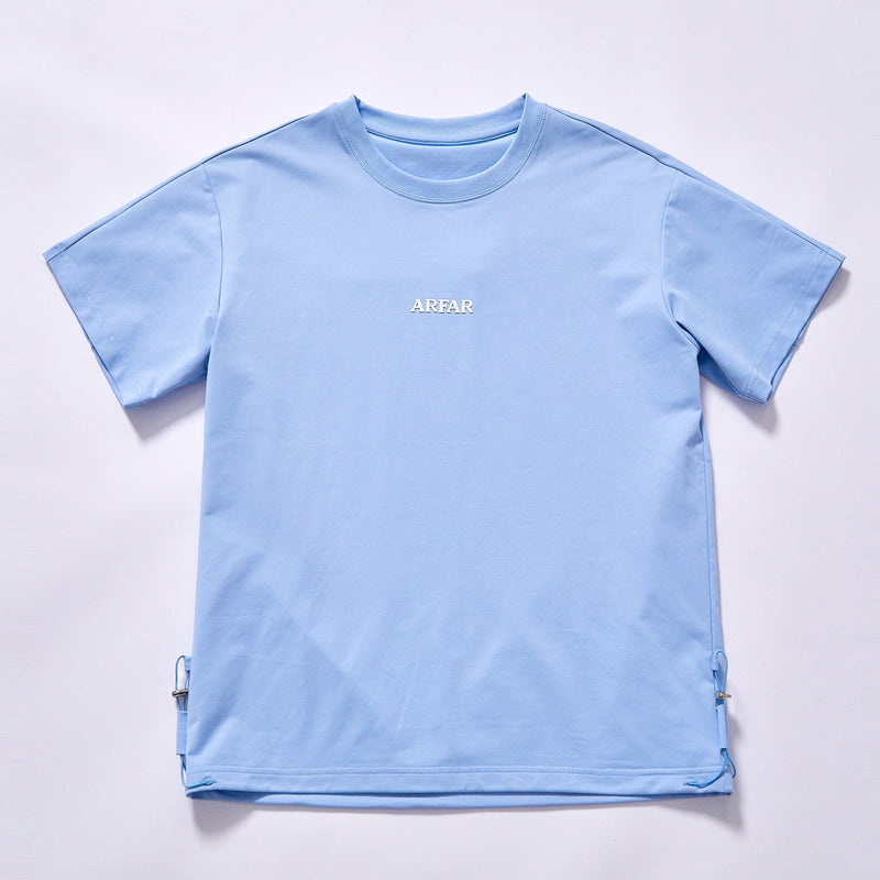 Light Blue Chest-Logo Drawcord T-Shirt