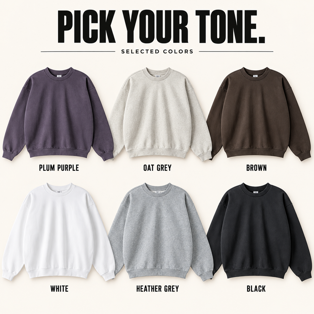 A03142 coverstitch terry crewneck sweatshirt, ready-stock color selection