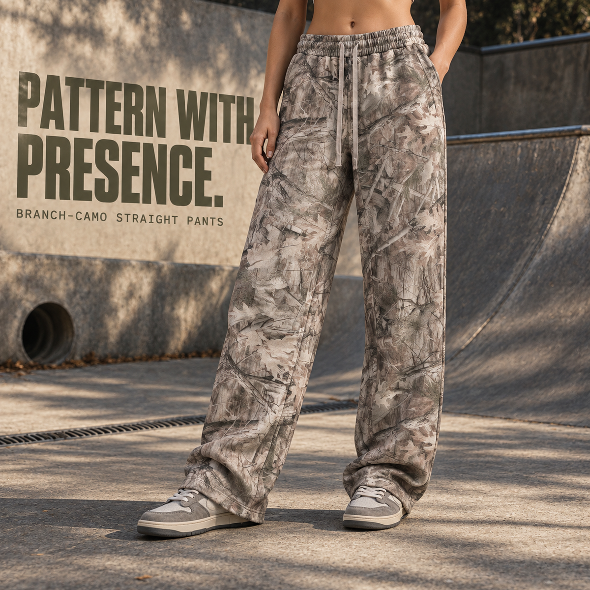 A03552 Branch Camo branch camo straight-leg sweatpants, alternate styling view