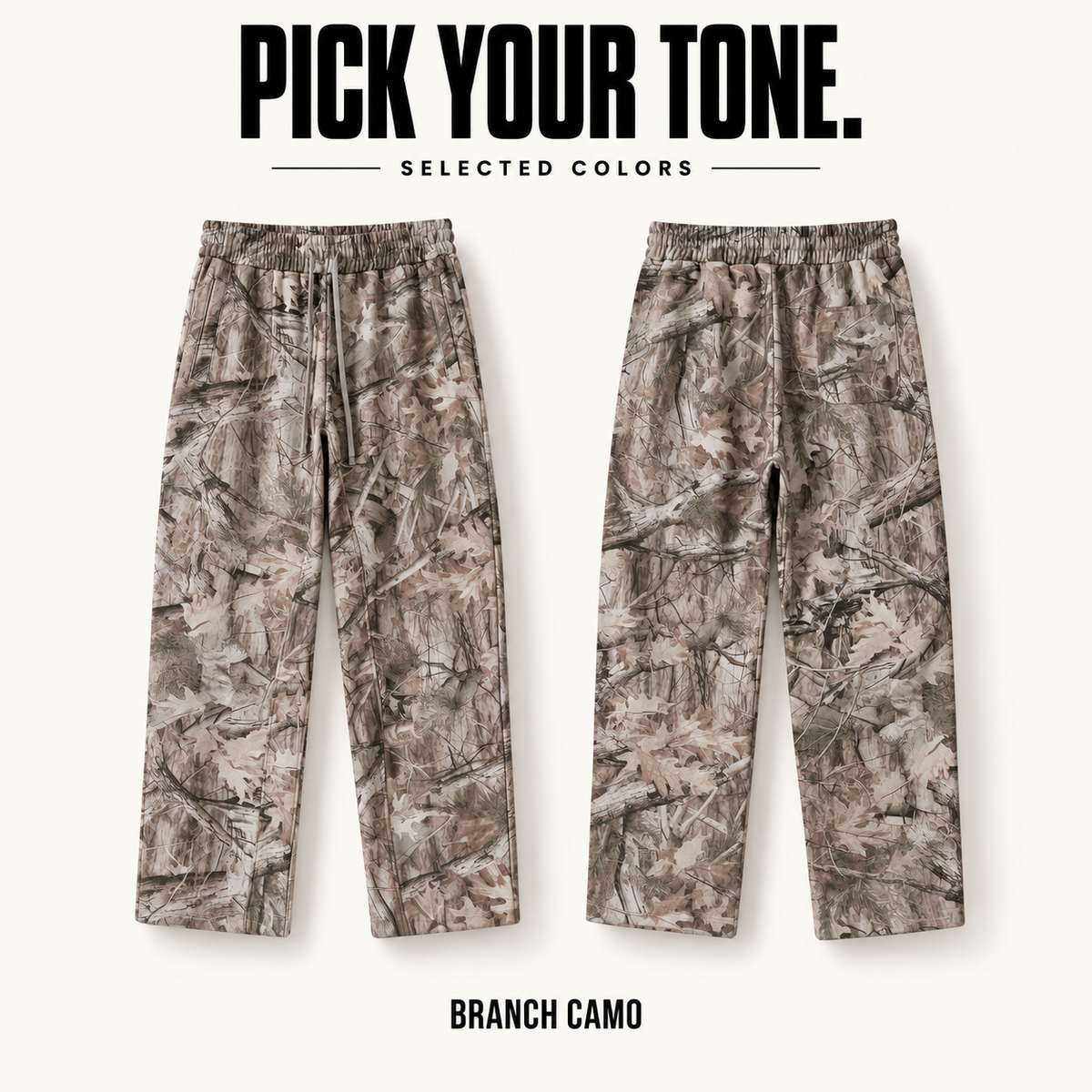 A03552 branch camo straight-leg sweatpants, ready-stock color selection