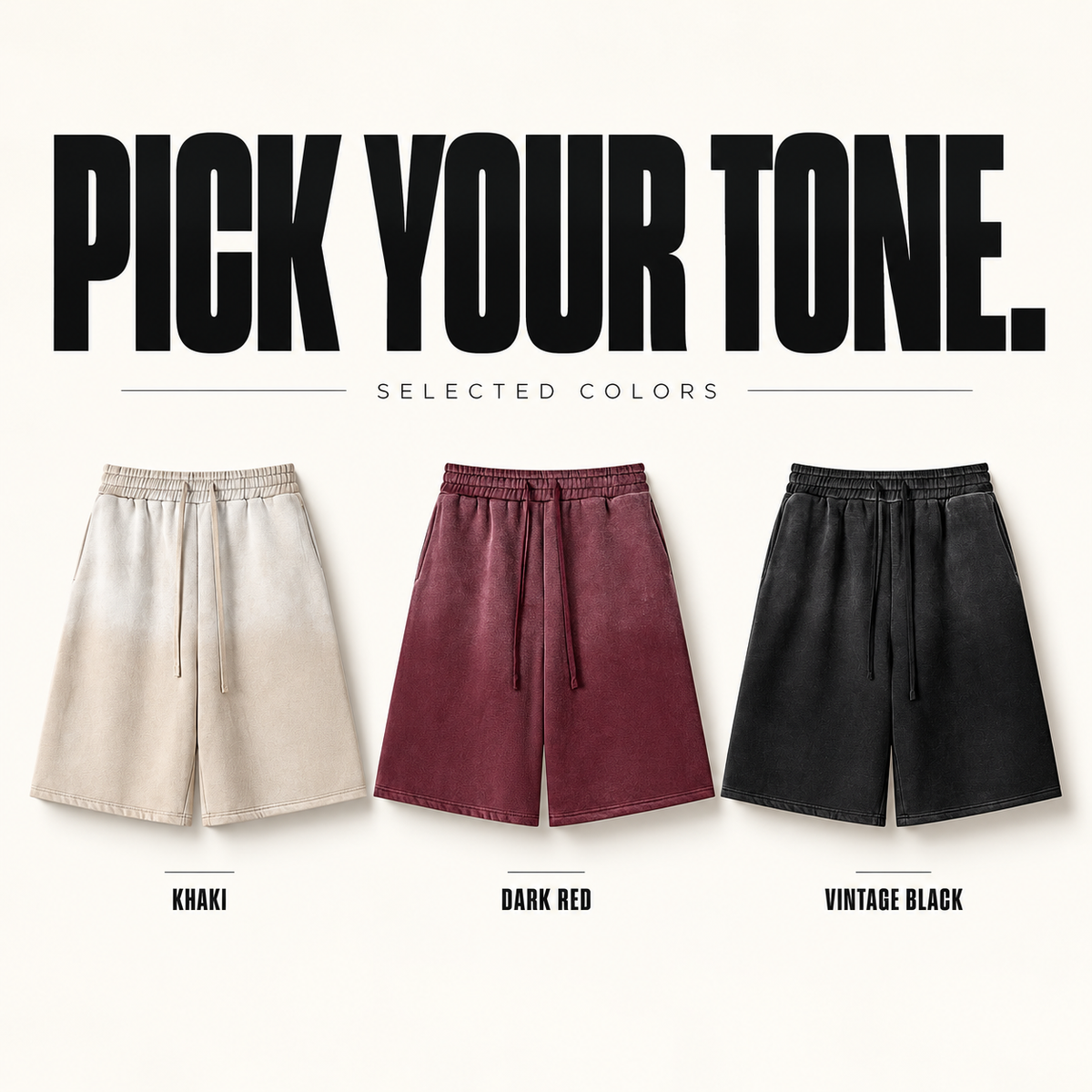 A09362 washed fleece bermuda shorts, ready-stock color selection