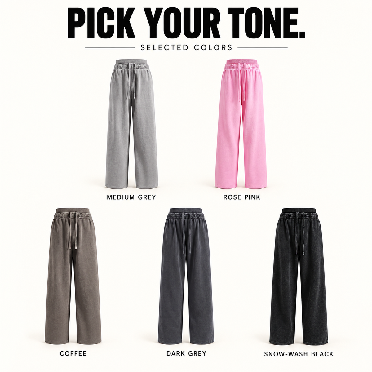 A15552 women's washed double-waist straight-leg pants, ready-stock color selection
