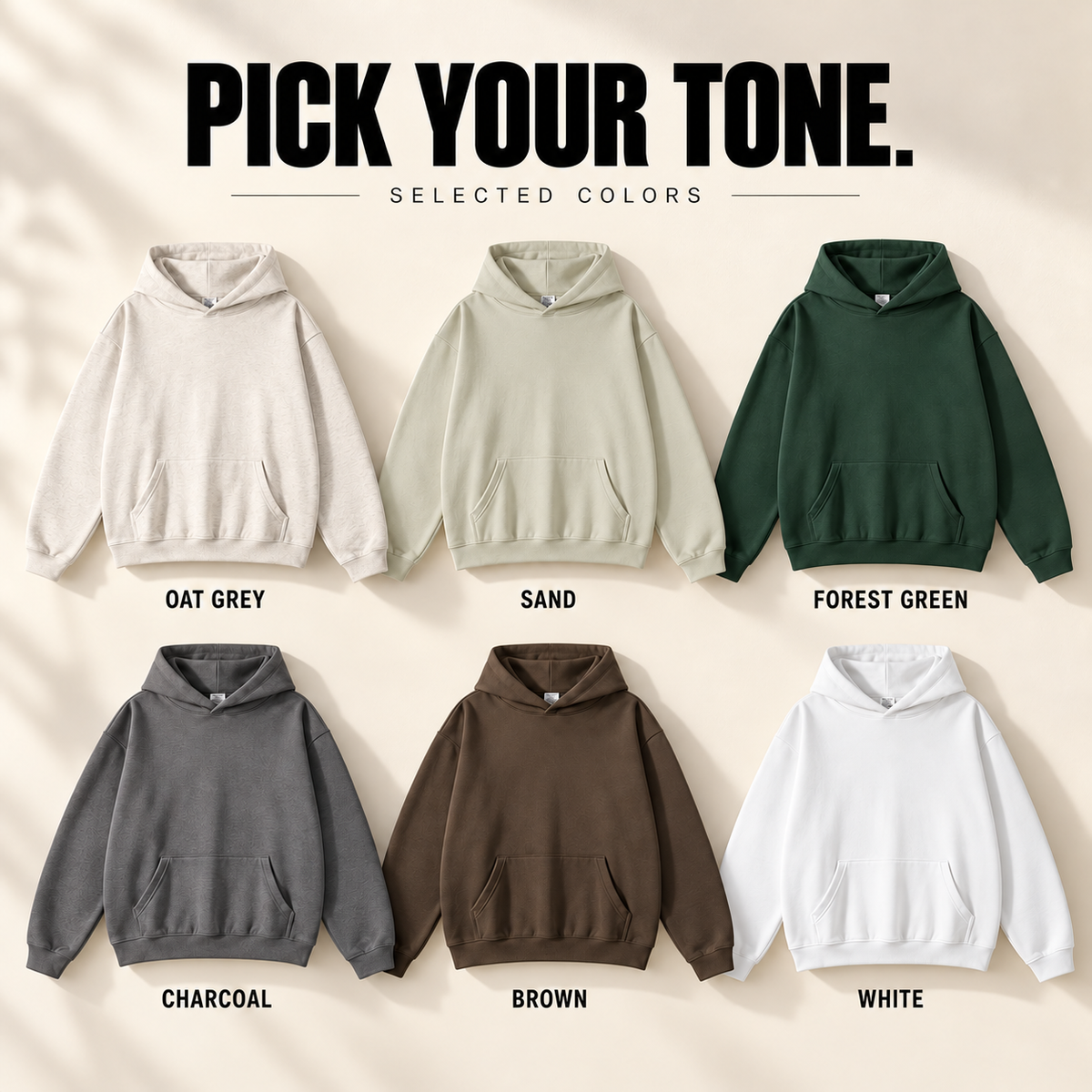 A1700 heavy terry pullover hoodie, ready-stock color selection