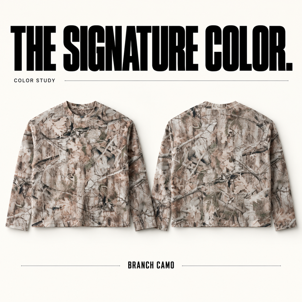 A23162 complete ready-stock color selection board showing Branch Camo