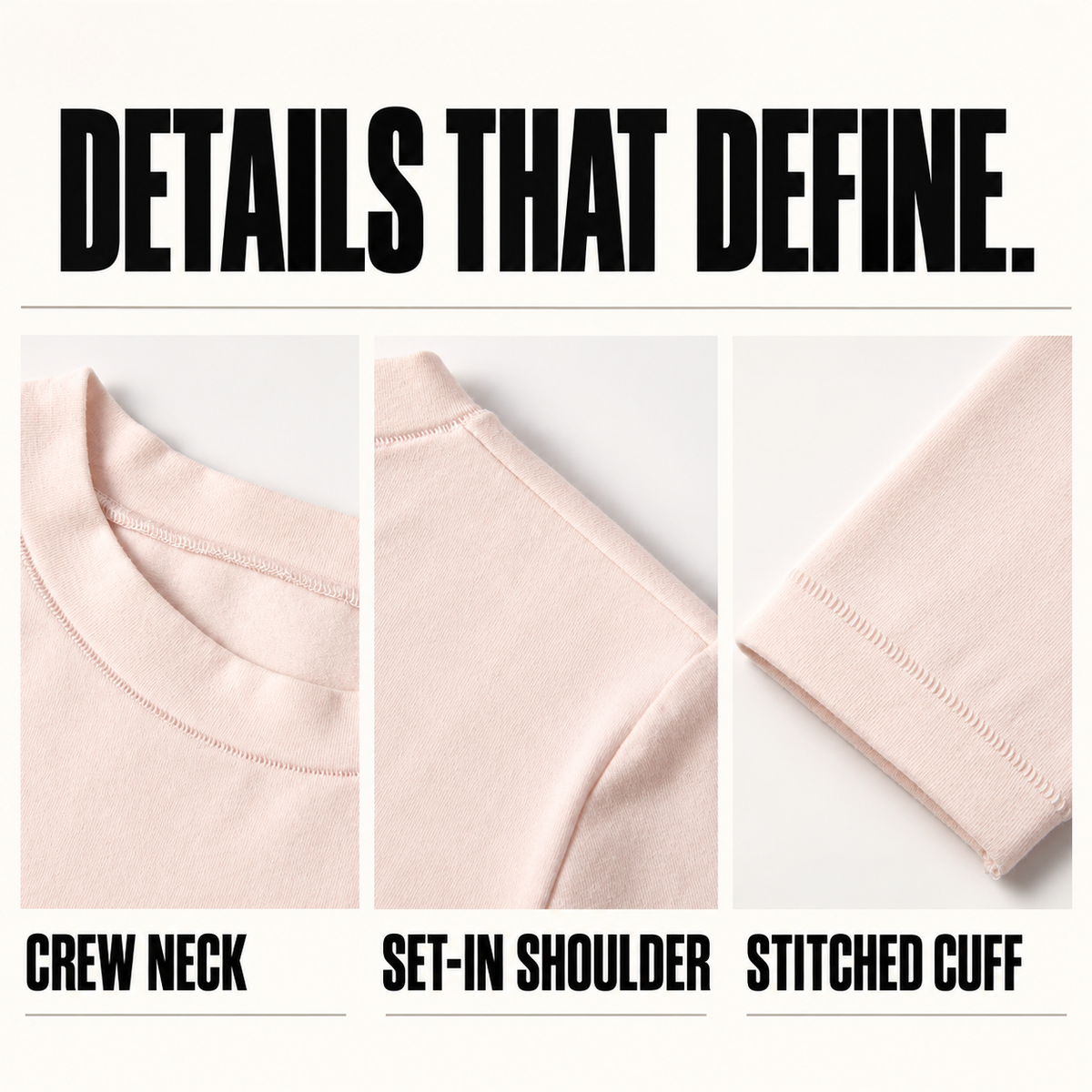 A30162 women's fitted stretch cotton long sleeve t-shirt, close-up construction details