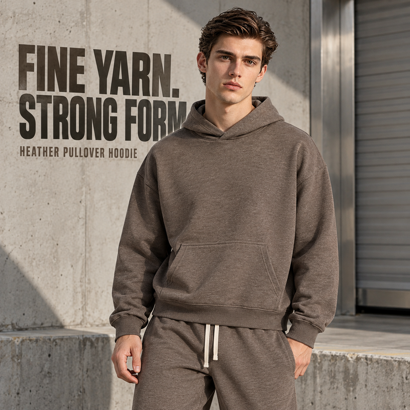 Boxy Heather Pullover Hoodie