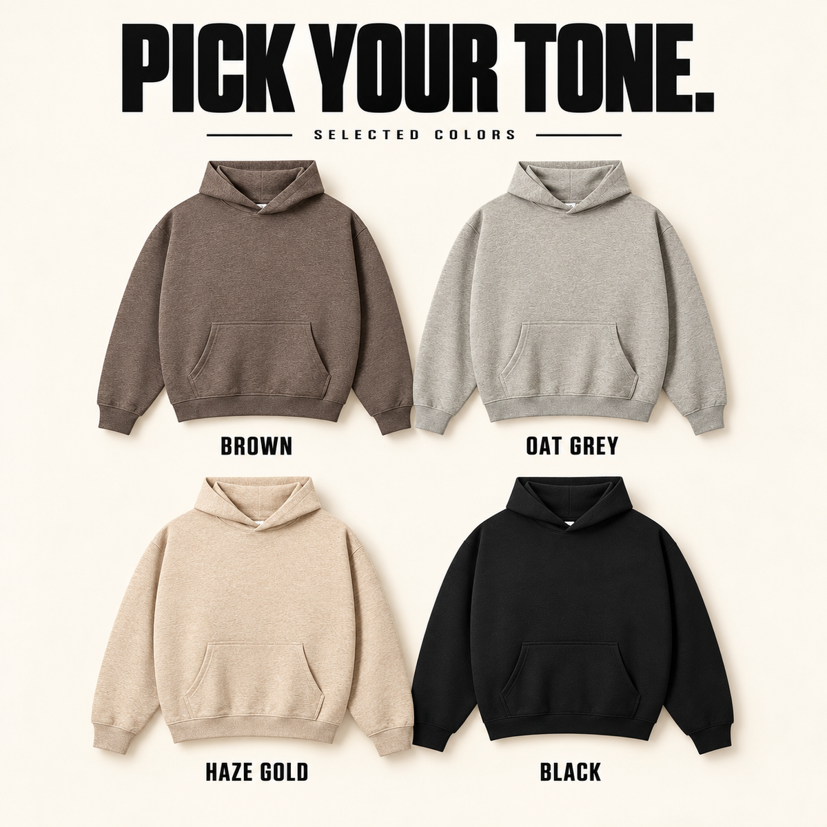 A31262 boxy heather pullover hoodie, ready-stock color selection