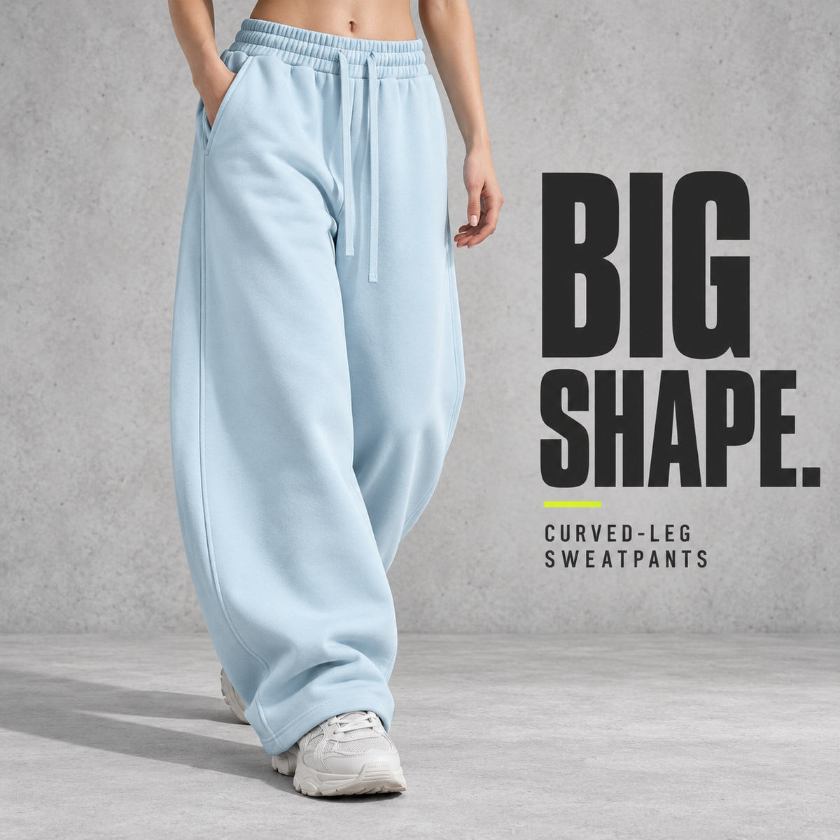 A36362 curved-leg fleece sweatpants, alternate styling view