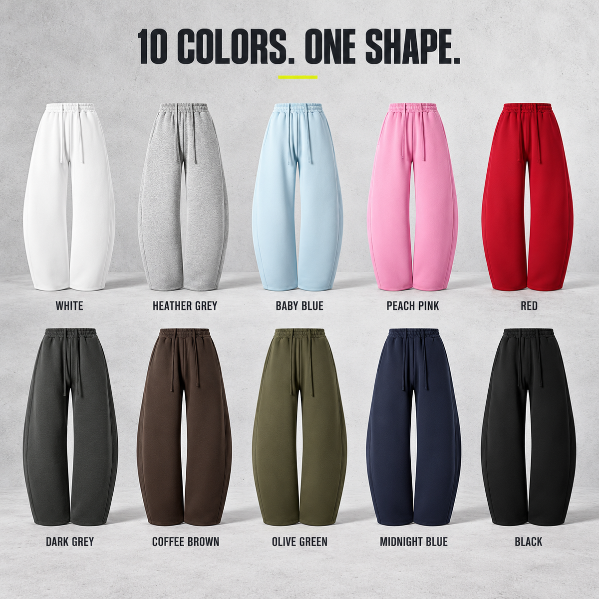 A36362 curved-leg fleece sweatpants, ready-stock color selection