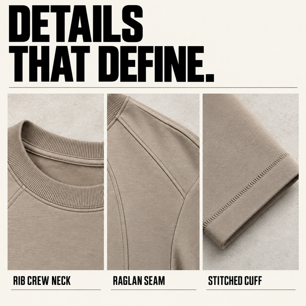 A37362 panel-seam modal blend long sleeve t-shirt, close-up construction details