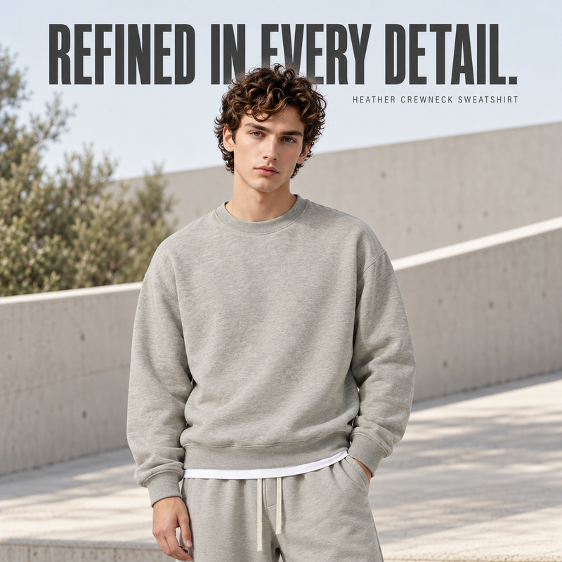 Boxy Heather Crewneck Sweatshirt