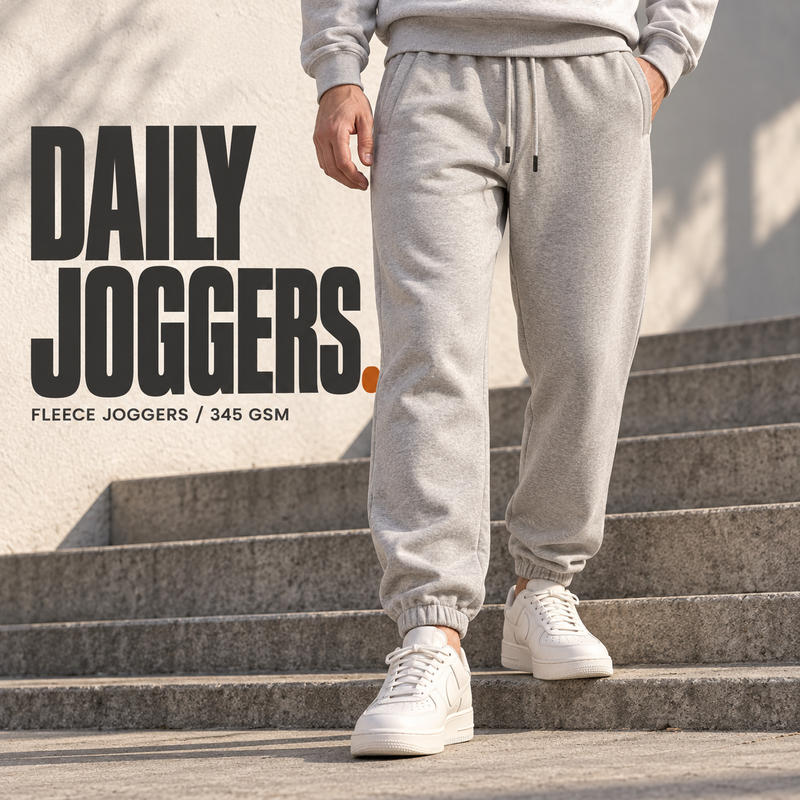 Relaxed Fleece Elastic-Cuff Joggers