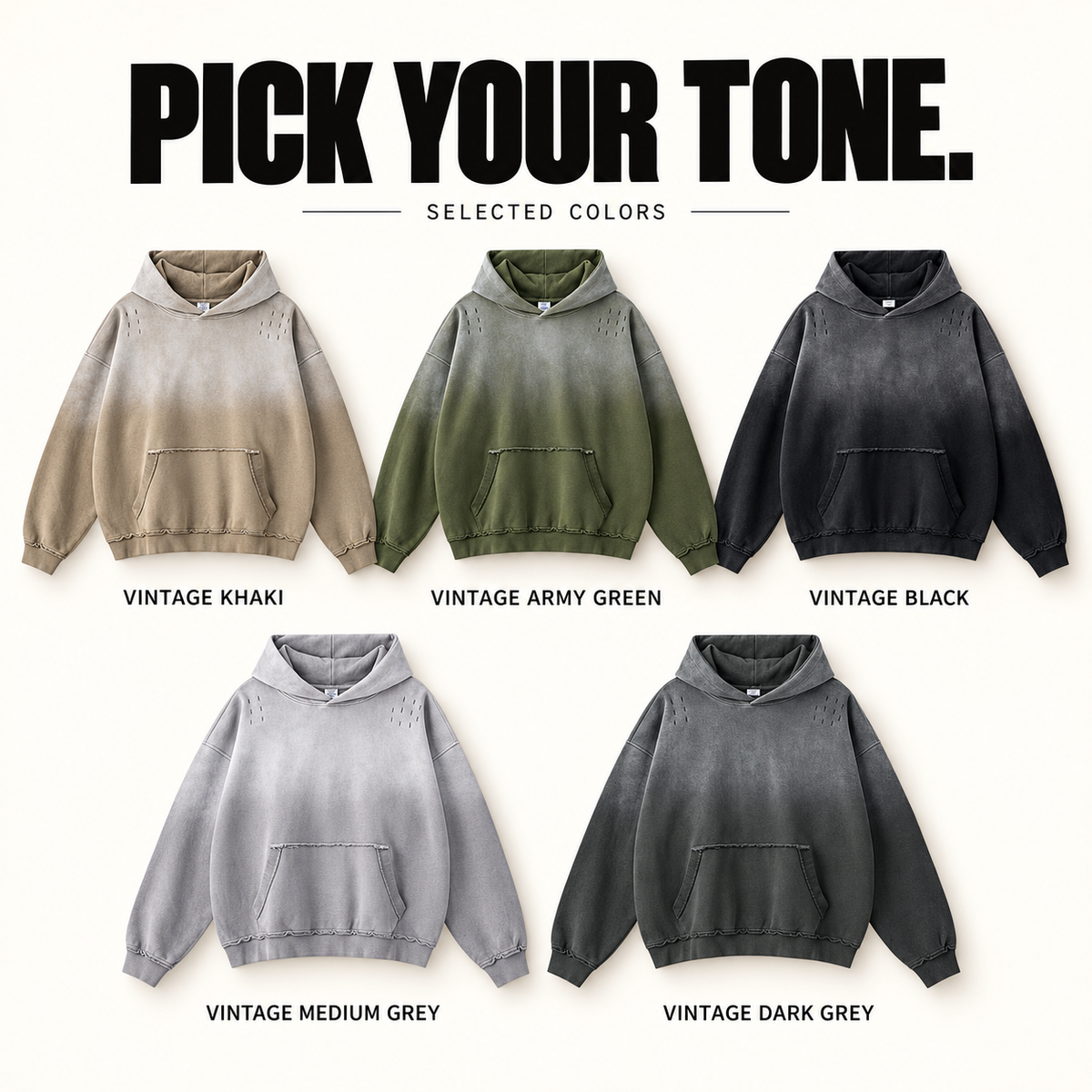 A70352 gradient faded distressed cotton hoodie, ready-stock color selection