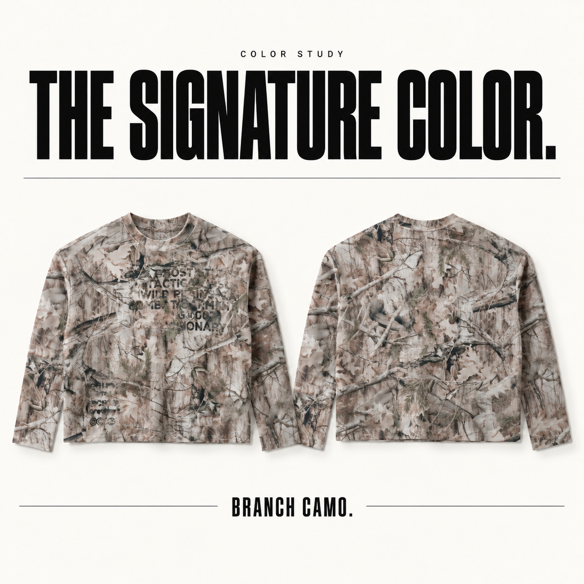 A7068 complete ready-stock color selection board showing Branch Camo