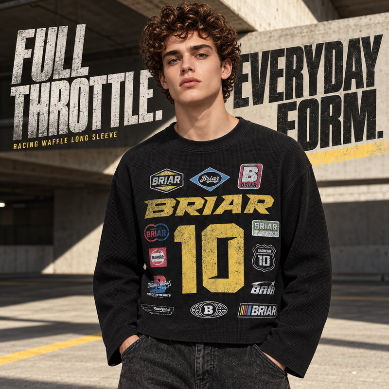Racing Graphic Waffle Long Sleeve T-Shirt