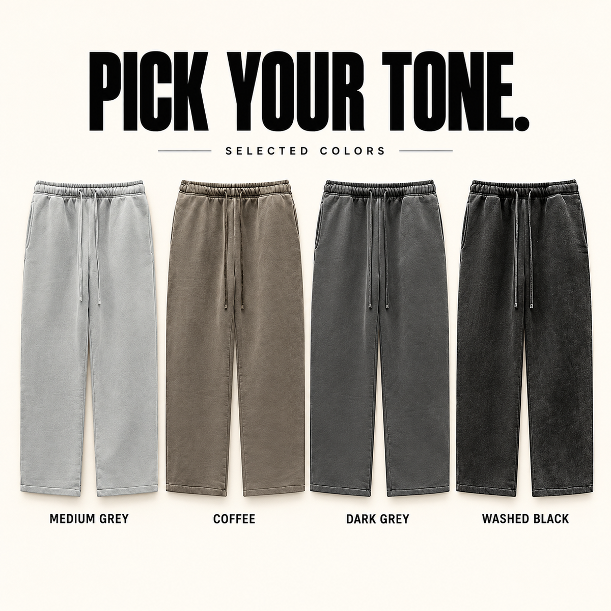 A7342 vintage washed straight-leg sweatpants, ready-stock color selection