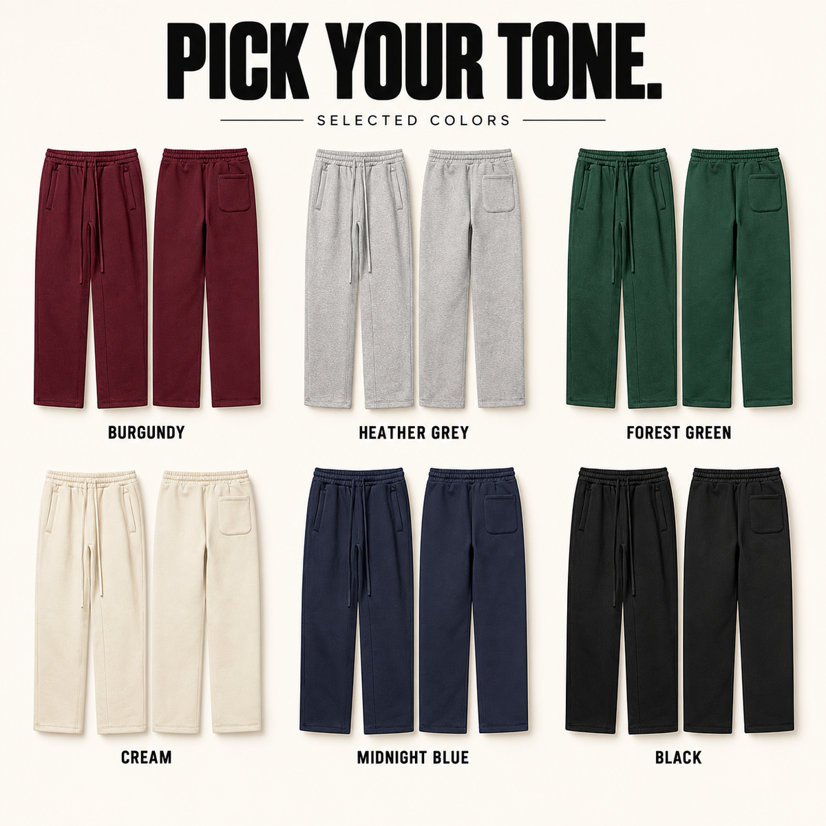 A8042 relaxed straight-leg fleece sweatpants, ready-stock color selection