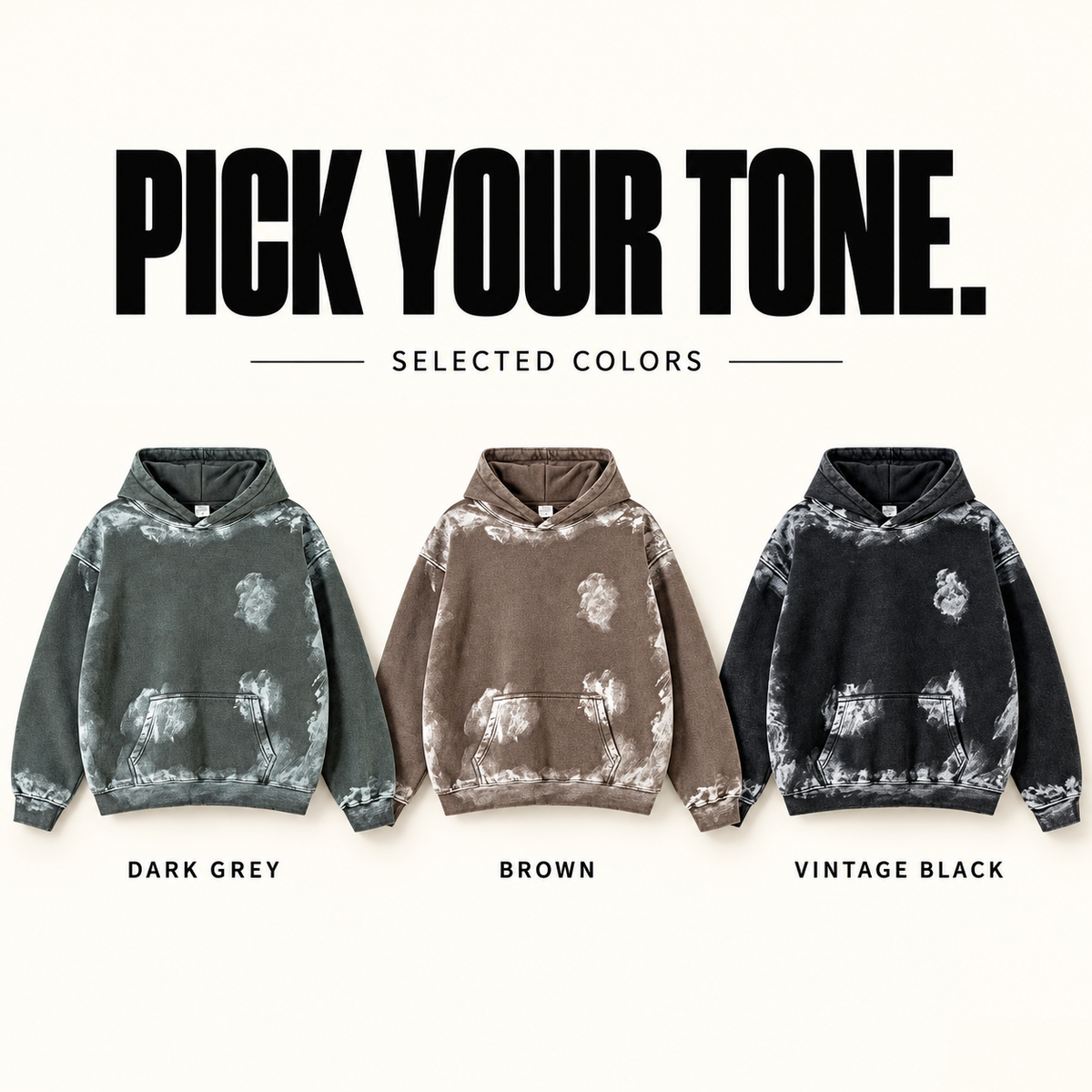 A97552 washed brush-painted fleece hoodie, ready-stock color selection