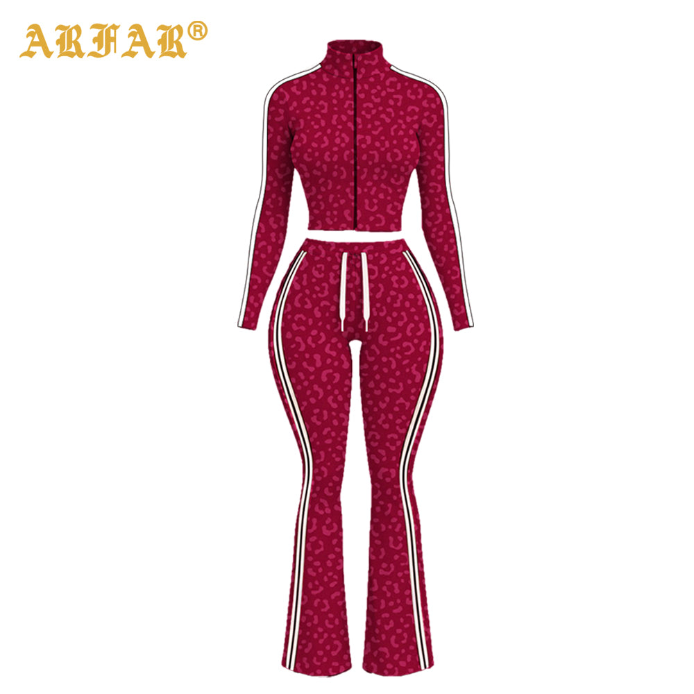 Y2K Women's Custom Logo 2026 Jacket Flared Leggings Zipper Yoga Sets Two Piece Outfits Women Skinny Jogging Suits Tracksuit Set
