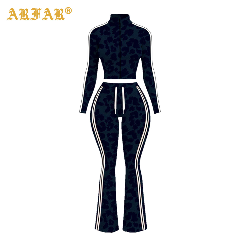 Y2K Women's Custom Logo 2026 Jacket Flared Leggings Zipper Yoga Sets Two Piece Outfits Women Skinny Jogging Suits Tracksuit Set