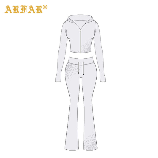 Custom Cheetah Print Yoga Set Raglan Sleeve Fold Waist Flare Pants 3 Piece Set Workout Fitness Clothing Supplier