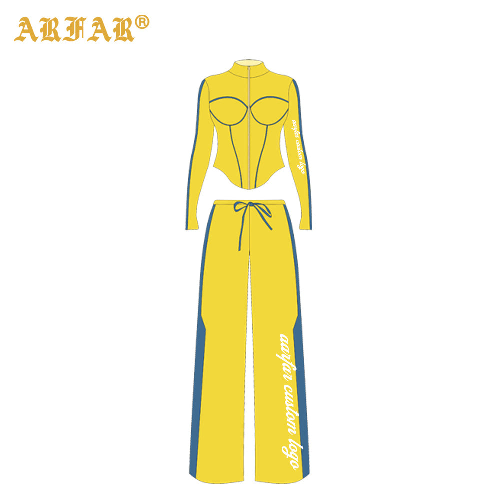 2 Piece Set Women Clothing Manufacturers Striped Color Block Hoodie and Sweatpants Women Custom Tracksuit Set